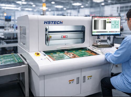 Laatste bedrijfsblogs Hoge Precisie PCB Router Machine: Verbetering van PCB Ontkoppelingsefficiëntie in Moderne SMT Productielijnen