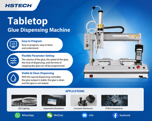 Het laatste nieuws van het bedrijf over Nieuwe HS-D4221 tafelpottingsmachine uitgebracht voor PCB, automobiel & consumentenelektronica Precision Glue