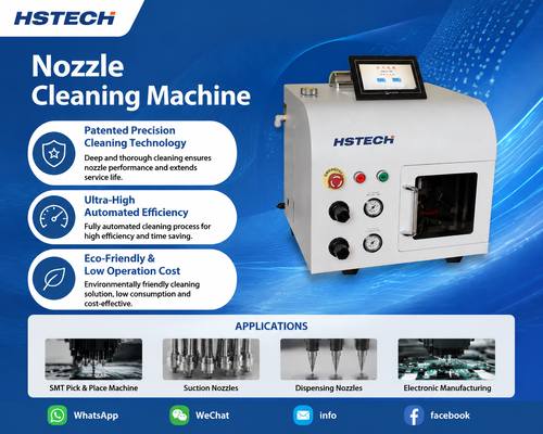 Laatste bedrijfsblogs HSTECH HS-824 Automatische Nozzle Reiniger: Eco, Efficiënte & Schadevrije SMT Onderhoudsapparatuur