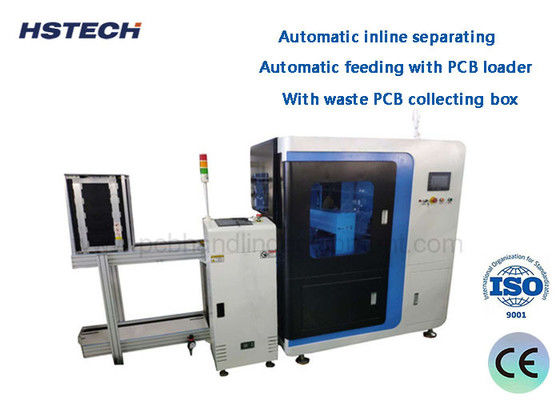 Goede prijs. Automatische inline scheiding 1.1KW Circulaire blad Inline Vcut PCB Depaneling Machine met afval PCB verzameldoos HS-F55 online