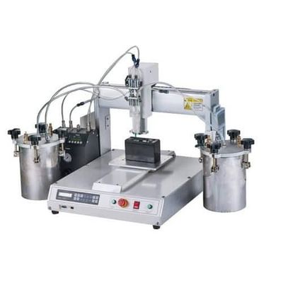 Goede prijs. Text Screen PLC Lijmdispenser met 4 roterende stations en ±0.02mm herhalingsnauwkeurigheid voor LED-lamp lijmafvoer online