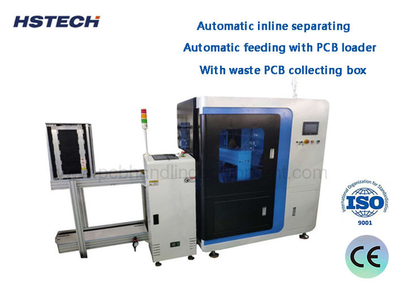 Goede prijs. Automatische inline scheiding 1.1KW Circulaire Blade Inline Vcut PCB Depaneling Machine met afval PCB verzameldoos online