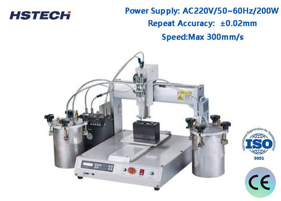 Goede prijs. 4 Roterende Werkstations Tekstschermbesturing Automatische LED Lamp Lijmdispenser met ±0.02mm Herhalingsnauwkeurigheid online