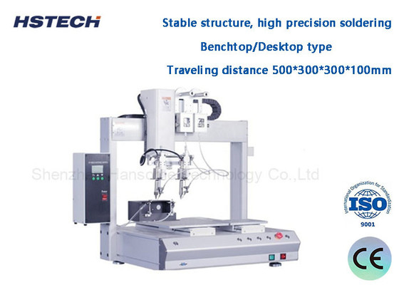 Goede prijs. High Quanlity Dual Station 360 Degree 4 Axis Tabletop Soldering Robot met een enkel punt soldeerkop online
