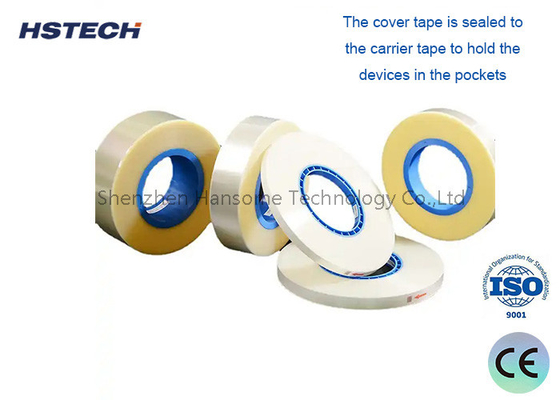Goede prijs. Transparante warmdichtend PET-materiaal, 0,2 Mpa dichtingsdruk, breedte 9,3 mm SMD-component counter cover tape online