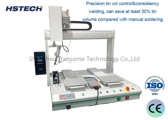 Automatische vierassige soldeerrobot pcb bureaublad soldeermachine met hoge precisie stappenmotor