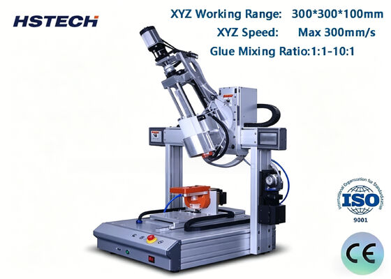 Goede prijs. 4-assige AB lijmdispenser machine ±0.02mm precisie 300 300 100 slag 1:1 tot 1:10 mengverhouding online